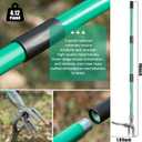 HUZSV Weed Puller Tool Gardening Hand Weeding Tool with Long Handle 4 Steel Claws and Collapsible Trash Can for Lawn and Garden,Easily Remove Weeds Without Bending, Pulling,or Kneeling