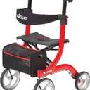 Drive Medical RTL10266 Nitro Euro-Style 4-Wheel Rollator Walker With Seat, Red