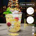 12oz Christmas Disposable Plastic Cups-Christmas Balls Ornaments Drinking Cups for Holiday Party Supplies Cold Drinks, Coffee, Beer, Drinks, Ice Cream. (100)