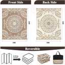 Pauwer Waterproof Outdoor Rug 10x14, Reversible Plastic Straw Patio Camping Rug, Indoor Outdoor RV Mat Carpet for Deck, Camper, Porch, Balcony, Backyard, Picnic, Boho Brown