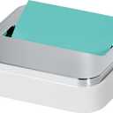 Post-it Note Dispenser, Sticky Note Holder, White Base with Steel Top, Includes 1 pad of 45 Sheets of 3 in x 3 in Aqua Splash Pop-Up Notes, Classroom or Office Supplies