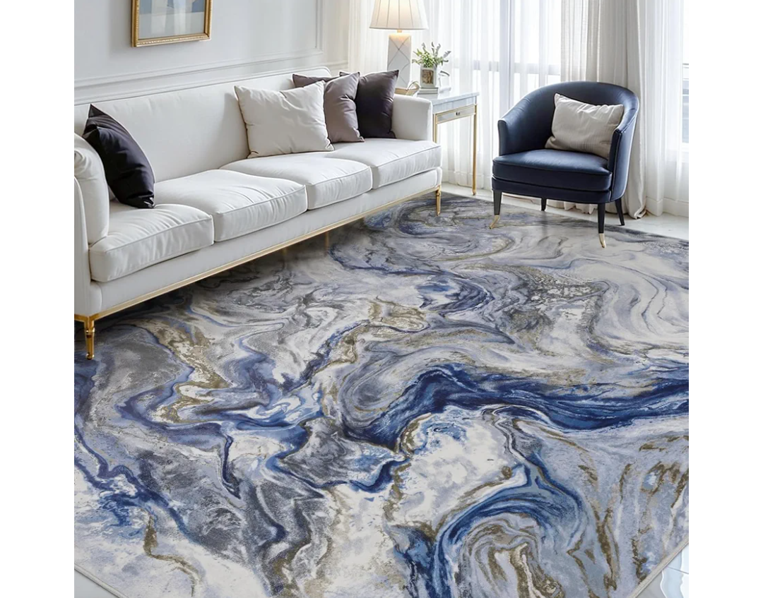 8x10 Area Rugs for Living Room, Modern Abstract Rug for Bedroom, Contemporary Machine Washable Rug, Large Stain Resistant Carpet for Dining Room Playroom Home Office, Pet & Kids Friendly