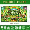 St. Patrick's Day Banner 71x43 Inch Leprechaun Shamrock Irish Party Decorations Outdoor Porch Entrance Celebration Green Holiday Display Background for Happy St. Patrick's Day Decor