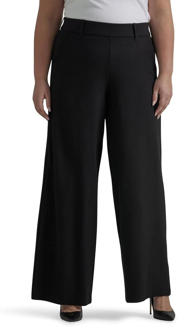 Lee Womens Ultra Lux Comfort Any Wear Wide Leg Pant (20 Plus, Unionall Black)
