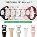 Lerobo Thin Slim Bands Compatible with Apple Watch 40mm 38mm 44mm 45mm 46mm 42mm 41mm 49mm SE iWatch Bands Ultra 3 2 1 Series 11 10 9 8 7 6 5 4 3 2 1 for Women Men, Soft Narrow Sport Strap Wristband (Black/ Nude/ Starlight/ White/ Sand Pink/ Smoke Violet)