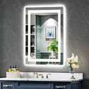 20x30 Inch LED Bathroom Mirror with Lights Front and Backlit Lighted Vanity Mirror for Bathroom Wall with 3 Colors Dimmable Anti-Fog Memory Shatter-Proof IP54 Waterproof Horizontal/Vertical