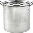 Quart Stainless Steel Stock Pot with Lid - Large Cooking Pot for Soups, Stews, Pasta, Seafood Boiling and Family Meals - Riveted Handles for Easy Transport