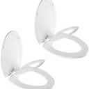 Mayfair NextStep2 Toilet Seat with Built-In Potty Training Seat, Slow-Close, Removable that will Never Loosen, Elongated, White, 2-Pack