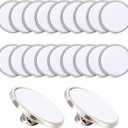 Hicarer 20 Pieces Sublimation Blank Pins Button Pin Badge DIY Button Badge Sublimation Silver Blank Base Pins for DIY Craft Making School Supplies