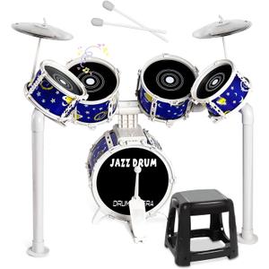 Toy Drum Set for Kids Toddler Jazz Drum Kit with 5 Drums Musical Instruments Toys for 3 4 5 Year Old Boys Girls Gifts Ages 3-5
