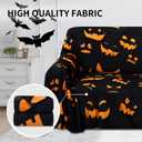 Easy-Going 80X133 inches Halloween Sofa Cover, Jacquard Velvet Oversized Couch Slipcover for 3 Cushion Couch, L Shape Sectional Covers for Dogs, Washable Sofa Blanket, Furniture Protector