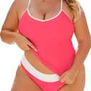 Plus Size Tankini Swimsuit for Women Tummy Control Two Piece Full Coverage Bathing Suit High Waisted Bikini (XX-Large)