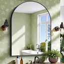 CIRCUMI Arched Wall Mirror, 36"x48" Black Arched Mirror with Tempered Glass, Metal Frame, Large Size for Bathroom, Living Room,Entryway,Over Sink, Arch Mirror for Decor,Shatterproof&Crystal-Clear