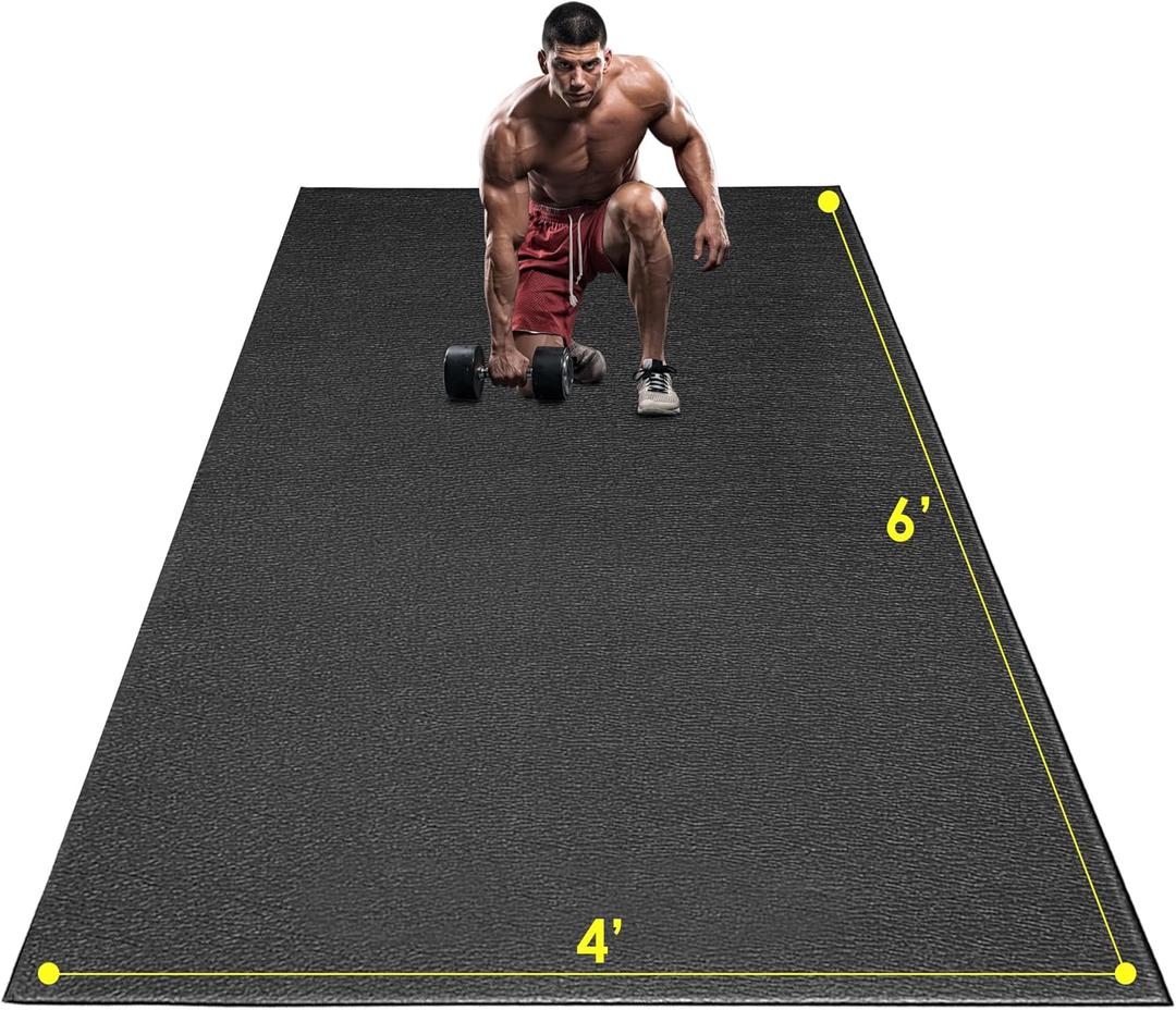 Large Exercise Mat, 8' x 6'/8' x 4'/6' x 4' Extra Durable Workout Mats for Home Gym Flooring, High-Density Gym Mats Cardio Mat for Jump Rope, MMA, Stretch, HIIT, Shoe-Friendly, Non-Slip, Non-Toxic