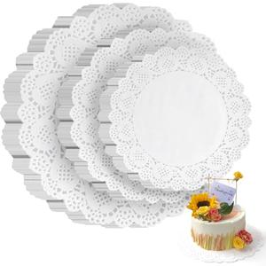 HAKSEN 108 PCS Paper Doilies, 6.5, 8.5 and 10.5 inch Lace Doilies for Tables, Round Paper Placemats for Party Table Cakes Dessert Trays Tableware Crafts Wedding and More