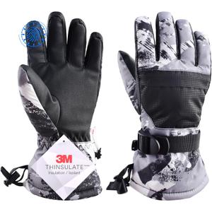 TRIWONDER Kids Ski Snow Gloves Winter Cold Weather Windproof Warm Snowboard Sport Mittens for Boys Girls (7-9 years old)