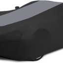 Custom Fit for Corvette C7 C6 C5 Indoor Car Cover Corvette Accessories No Faded UV Resistant Dust-Proof Protection Breathable Anti-Wrinkle with Storage Bag Black & Gray Combo