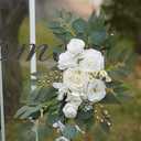 Faux Arch Flower Swag Set of 2 for Wedding Welcome Signs Floral Swag Wedding Reception Ceremony Signs Decor (White)