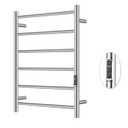 BLARALA Heated Towel Racks for Bathroom, Wall Mounted Electric Towel Warmer Racks with Timer & Temperature Control, 6 Bar Stainless Steel Towel Heater for Bathroom, Brushed Silver, Plug-in