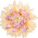 Fabric Flowers Heads for Craft, 15 Pcs Artificial Dahlias Flower Heads Bulk, 3.5 Inch Coffee Silk Flowers Heads Artificial Flowers for Home Wedding, Hat Decoration, DIY Wreath, Scrapbooking