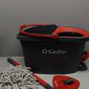 O-Cedar EasyWring Microfiber Spin Mop, Bucket Floor Cleaning System, Red, Gray, Standard