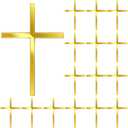 Blulu 16 Pieces Baptism Cake Toppers Crossing Cupcake Toppers Gold Mirror Acrylic Cake Picks Baptism Decor Christian Decorations(Elegant Style)