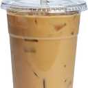 GUSTO Clear Plastic Cups with Flat Lids [24 oz - 50 Count] - Disposable Iced Coffee Cups with Lids - PET Plastic Cold Cups for Smoothies, Juices & To-Go Drinks - Formerly Comfy Package