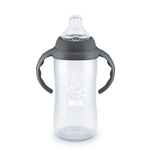 NUK Learner Cup, 10 Ounce, Tritan Gray Star – BPA Free, Spill Proof Sippy Cup, Pack of 2
