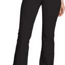 Houmous  29''31''33''35'' Inseam Women's Cotton Bootcut Pants Inner Pocket (Black, L)