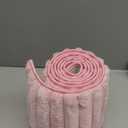 Christmas Tree Collar, Pink Luxury Plush Faux Fur Rustic Tree Collar with Thick Stripe Textured Pattern, Adjustable Soft Xmas Tree Ring Tree Skirt for Holiday Decorations Pink Christmas Home Decor