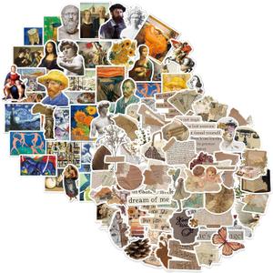 104 pcs Vintage Stickers, Scrapbook Aesthetic Sticker Pack for Adults, Waterproof Retro Design Vinyl Decals for Water Bottle, Laptop, Journal, Luggage