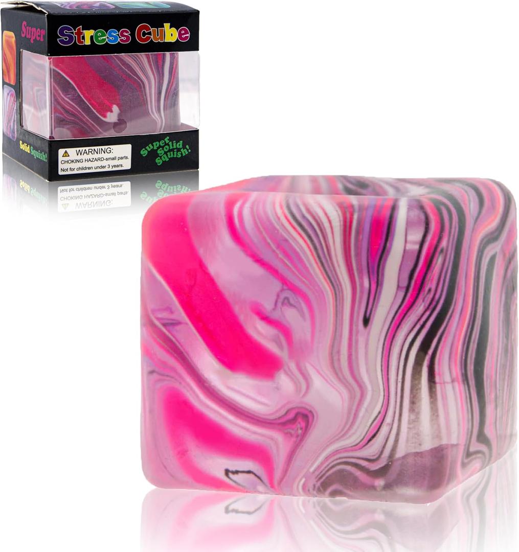 Squishy Stress Cube, Stress Ball for Kids Adults Squishies Stress Relief, Fidget Cube Sugar Ball, Sensory Toy for Kids with Autism, Fidgets for Birthday, Christmas, Office, Stocking Stuffer Gift