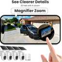 SOLIOM- 5MP Security Cameras Wireless Outdoor, No Subscription & Solar Powered,4-Cam Pack Cameras for Home Security with 360 Auto Motion Tracking, 3K Color Night Vision,5G & 2.4G Router Compatible