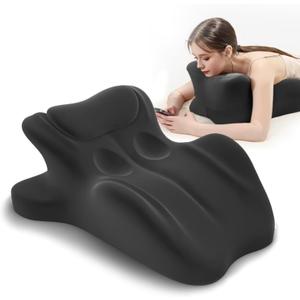 Ergonomic Memory Foam Wedge Pillow, 27 Angled Support for Neck and Waist, Multi-Position Support Pillow (Black)