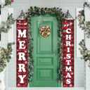 Christmas Decorations Outdoor Indoor, Merry Christmas Banner Xmas Yard Front Porch Door Sign forChristmas Home Navidad Decor Door Wall Decoration (Red Black Plaid)