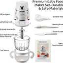 Baby Food Maker with Glass Bowl& 316 Stainless Steel Blades, Baby Food Processor for Infants 6+ Months, BPA-Free One-Step Blender for Homemade Stage 1 2 3 Puree, Dishwasher Safe, Silver