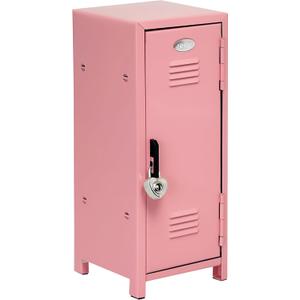 Mini Locker with Lock & Keys, Metal Small Locker for Desktop, Girls Lockbox Desktop Storage Organizer, Money Safe and Cash Lock Box for Girls Safe (Pink)