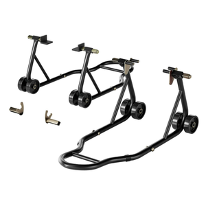 SPECSTAR Motorcycle Stands, 882 Lbs Capacity Front Rear Wheels Lift Combo with U+L Adjustable Swingarm Spool, Heavy Duty Paddock Stands for BMW Suzuki Yamaha Honda Kawasaki, Black