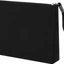 Silicone Makeup Bag for Purse Zipper Cosmetic Pouch Makeup Brush Holder Large Makeup Organizer Silicone Travel Pouch for Women (Black)