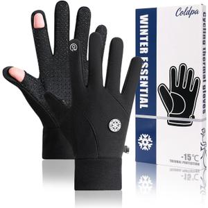 Winter Thermal Gloves, Winter Thermal Gloves with Touchscreen Function, Winter Gloves Women Men Ski Snow Gloves Liner Thermal Warm Touch Screen, Anti-Slip Grip, Running, Cycling, Driving Etc. Black