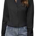 Gleeivy Button Down Shirts for Women Classic Fit Dress Shirt Work Business Casual Long Sleeve Blouse Tops, S