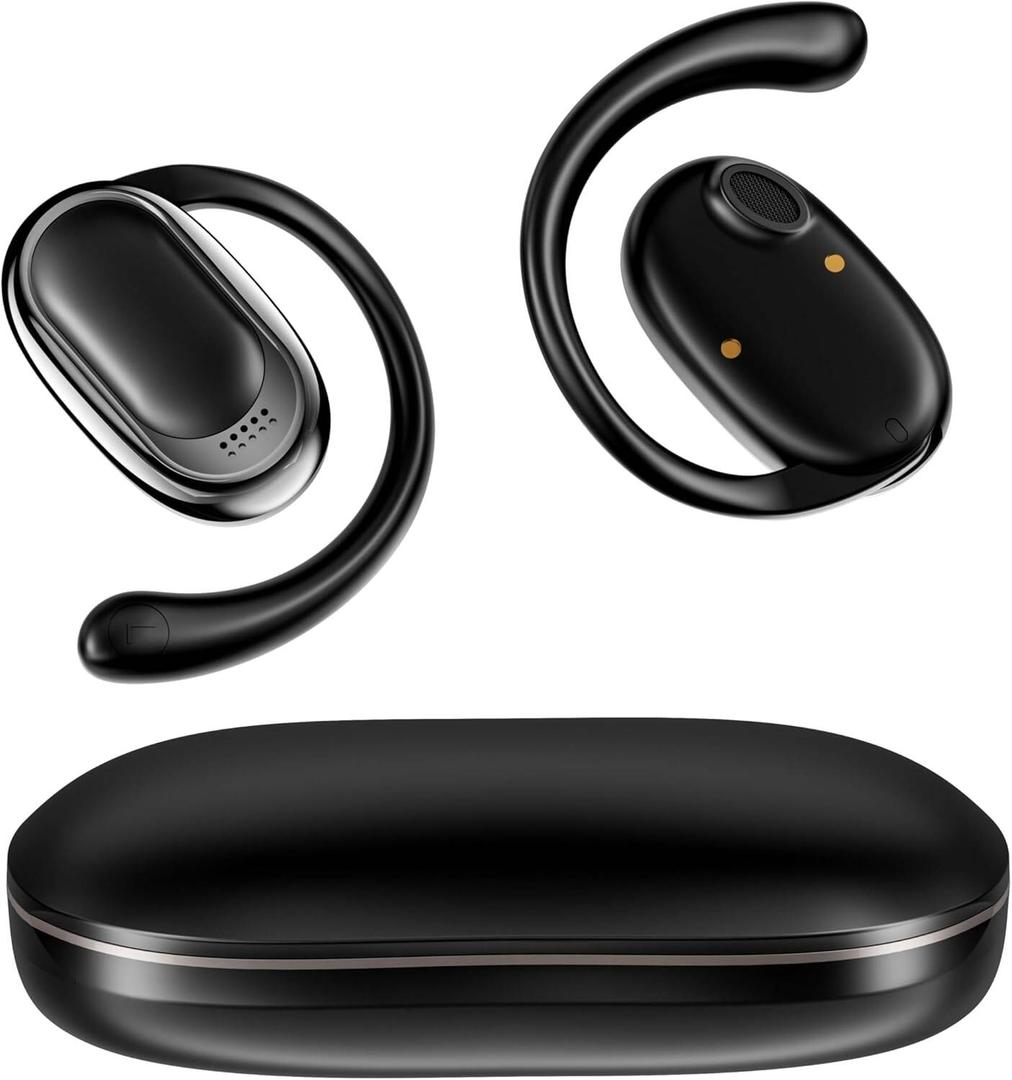Helix True Wireless Air Open-Ear Earbuds wit LCD Display Charging Case