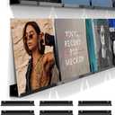 MEIHAOME 9.8Inch Vinyl Record Shelf Wall Mount 12 Pack Black Metal Vinyl Holder Wall Album Record Holder Display CD Display Art Works Display,Wall Mount Storage Rack for Office Home
