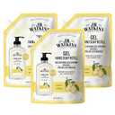 J.R. Watkins Gel Hand Soap Refill, Moisturizing Hand Wash, All Natural, Alcohol-Free, Cruelty-Free, USA Made, Lemon, 34 Fl Oz, 3 Pack