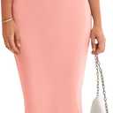 PRETTYGARDEN Women's 2025 Summer Maxi Dress Spaghetti Strap Mesh Slip Bodycon Dress Cowl Neck Cocktail Party Long Dresses (S, Light Pink)