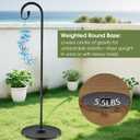 34-63" Adjustable Shepherd Hook Stand with Round Base Stand for Bird Feeders, Lanterns, Wind Chimes, Indoor and Outdoor Use on Patio, Yard or Porch