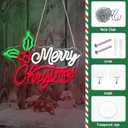 Merry Christmas Neon Signs Dimmable Christmas Led Light Sign Xmas Neon Light for Holiday Party Home Bar Festival Wall Decor