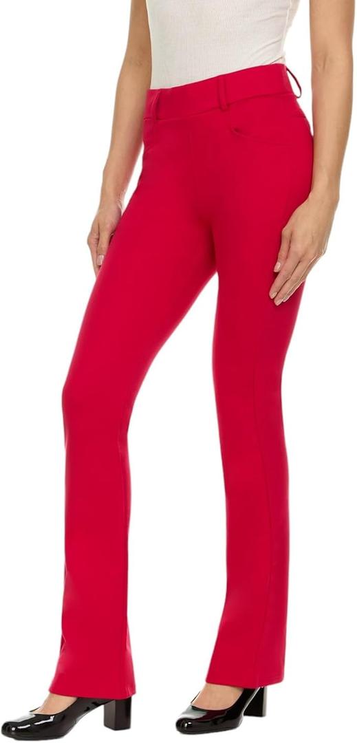 ZayWay Women's Stretch Bootcut Dress Pants with Pockets - Wear to Work - Ponte Treggings, L