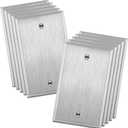ENERLITES Blank Device Metal Wall Plate, Stainless Steel Blank Outlet Covers, Corrosion Resistant, Standard Size 1-Gang 4.50" x 2.76", UL Listed, 7701-10PCS, 430 Stainless Steel, 10 pack