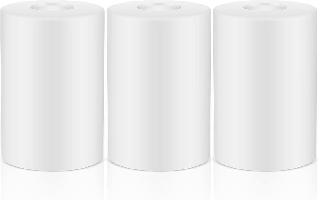 Teenyyou 3 Pcs White Frosted Glass Shade Replacements for Pendant Light Fixtures Glass Lamp Shade Cover, 1-5/8 Inch Fitter E26 Base, 4"w x 6"h, Replacement Lamp Globe for Chandelier Wall Sconce
